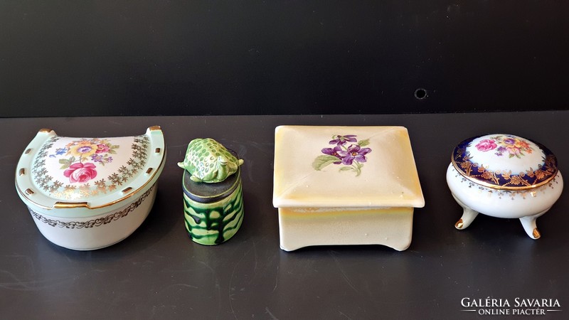 4 pcs. Porcelain and ceramic bonbonier, box, for sale together.