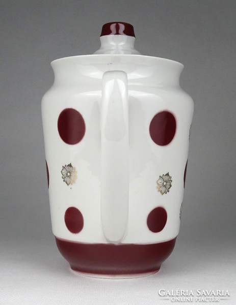 1H670 Régi szarvasos jelzésű orosz pöttyös porcelán kancsó 17 cm