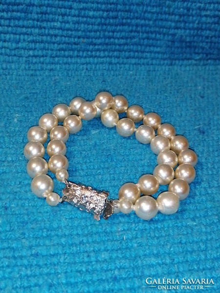 Two-row old boule bead bracelet (189)