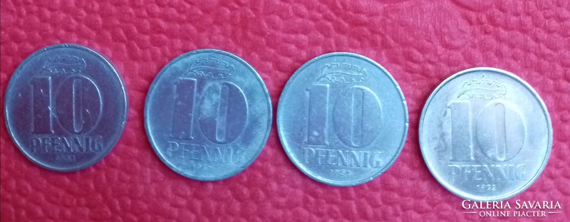 4 db német 10 pfennig