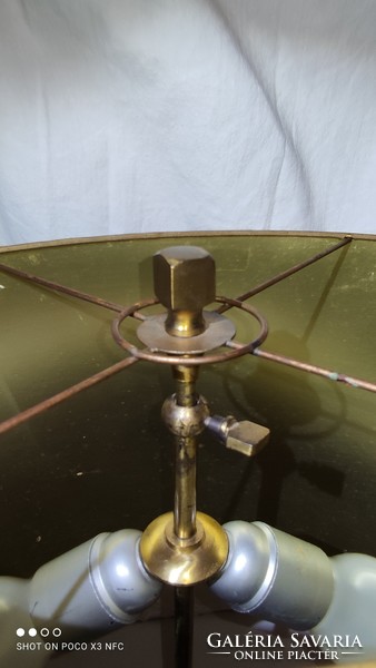 Mid Century eredeti WILLY DARO design réz és ásványkő metszet asztali lámpa 1970-es évek 62,5 cm