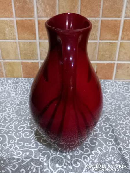 András Zsolnay shovel 1958 modern ox-blood jug