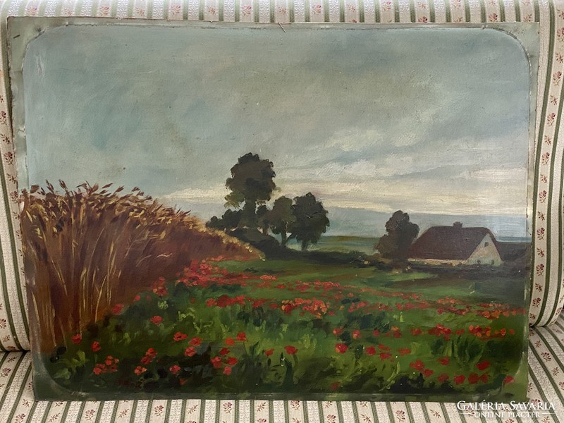 Old landscape oil painting