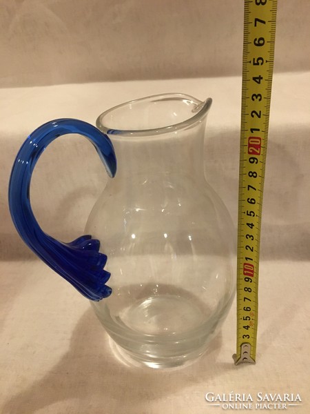 Glass jug with colored ears