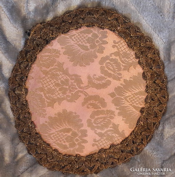 Old brocade round tablecloth 2. (M2154)