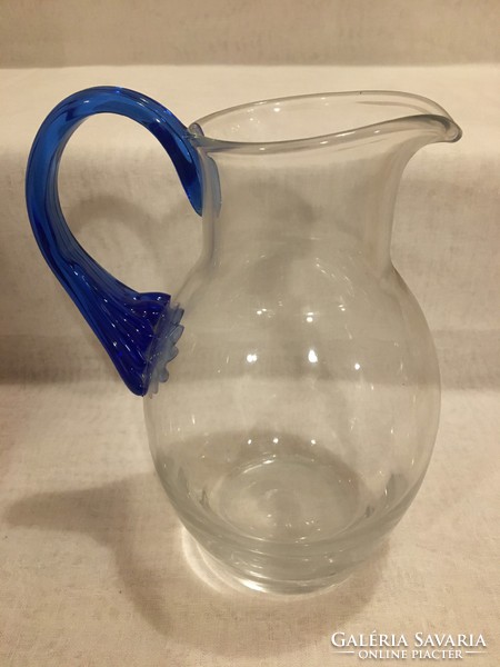 Glass jug with colored ears