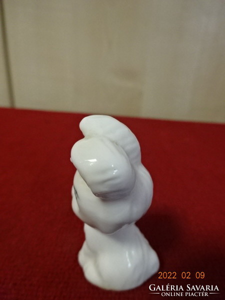 German porcelain figurine, rabbit with bow, height 5.5 cm. He has! Jókai.