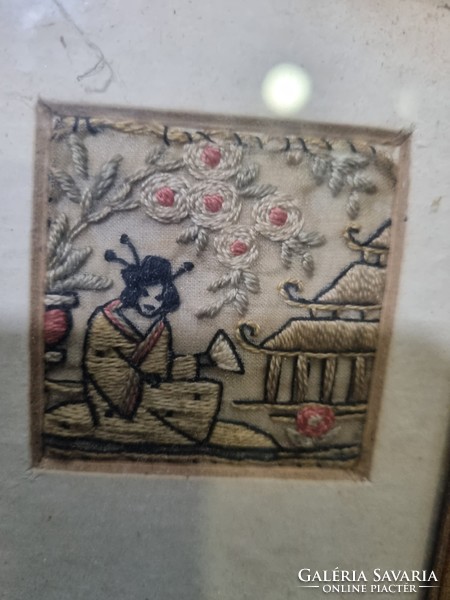 Old Japanese embroidered picture