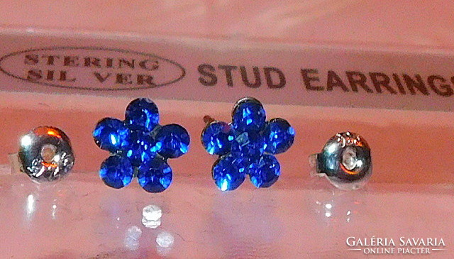 London blue crystal flower earrings