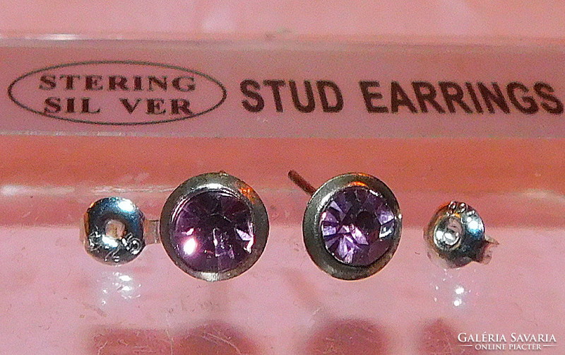Amethyst purple crystal stone earrings