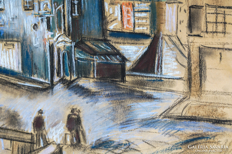 Diener dénes rudolf (1889-1956): street scene in Paris