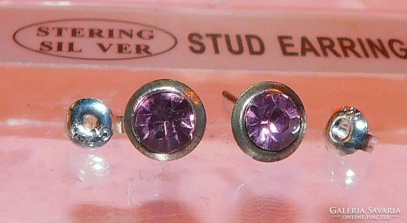 Amethyst purple crystal stone earrings