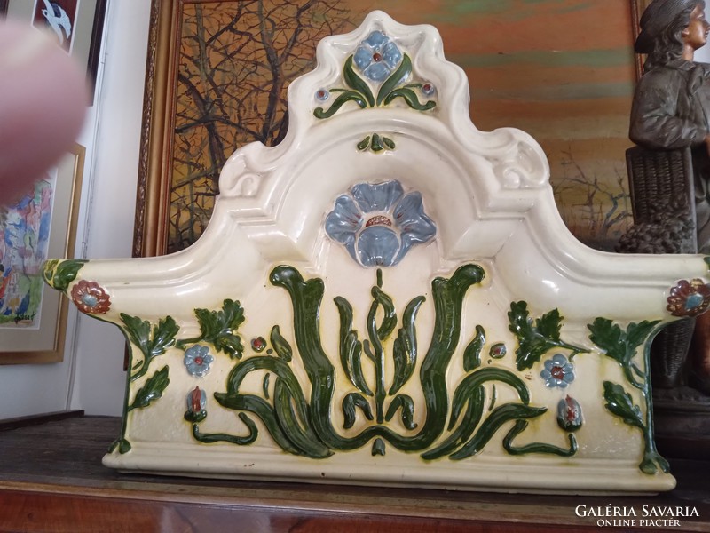 Art Nouveau crown ornament! /Zsolnay?/