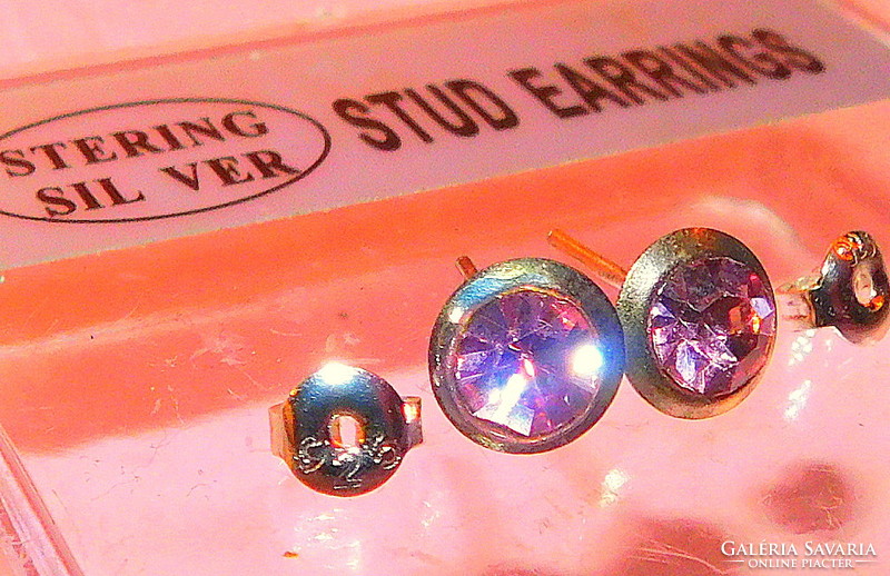 Pink shiny crystal stone earrings