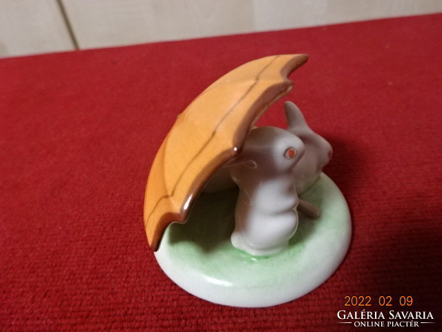 Drasche porcelain figurine, three bunnies under an umbrella. He has! Jókai.