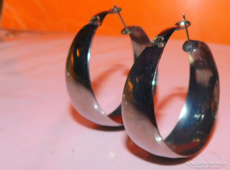 Anthracite gray vintage hoop earrings