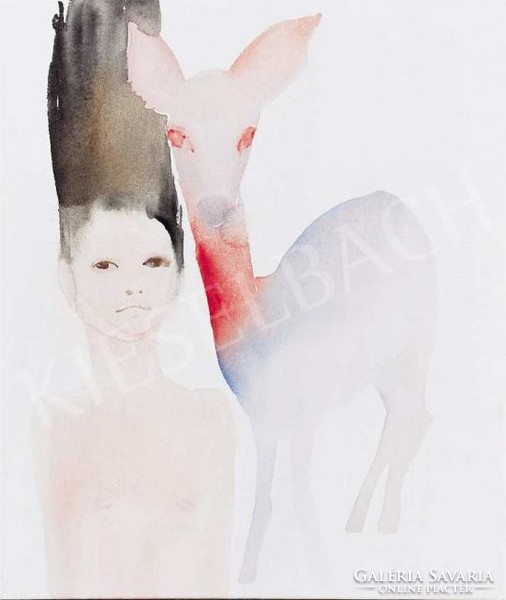 Zsuzsa Moizer (1979-): two bodies in one soul xiii. 60X50 cm painting
