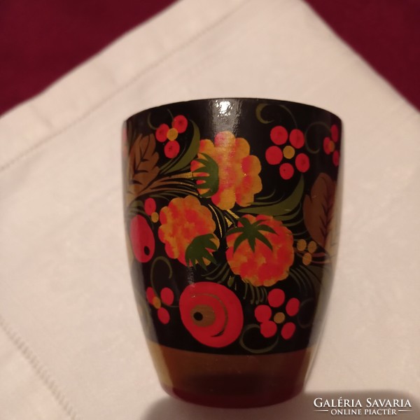 3-piece Russian hand-painted lacquer set