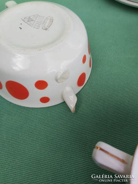 Gyűjtői ritka Gránit pöttyös levesescsésze szettek csésze nosztalgia csészék pettyes békebeli