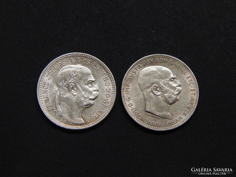 Silver i. Ferencz József 1 crown 1912 and 1915 together - free postage