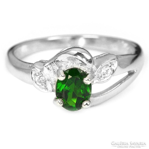 53 As real chromium diopside 925 silver ring
