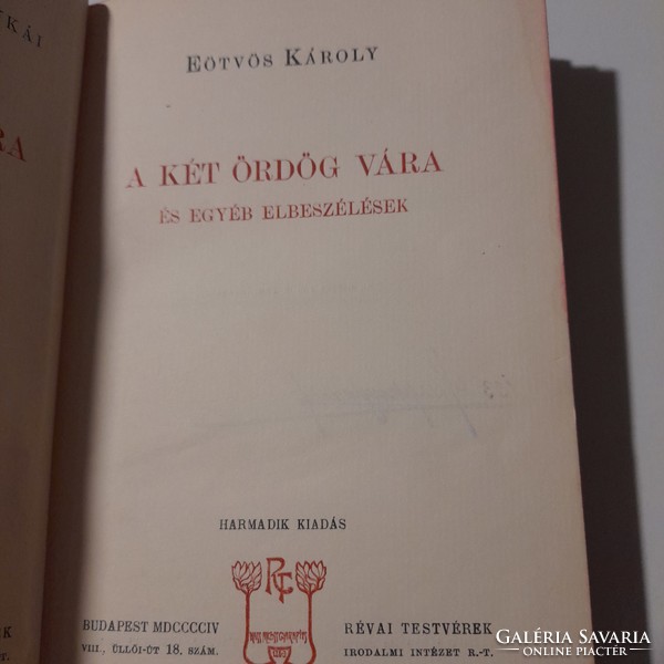 Eötvös Károly munkái sorozat IV.kötete