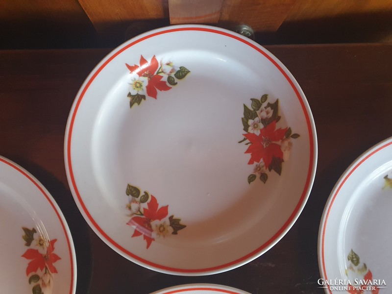 4 pcs. Zsolnay flower pattern dessert plate, small plate