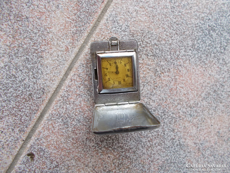 Ww2, original wehrmacht travel table clock olma, defective