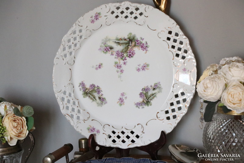 Antique porcelain violet bowl, serving