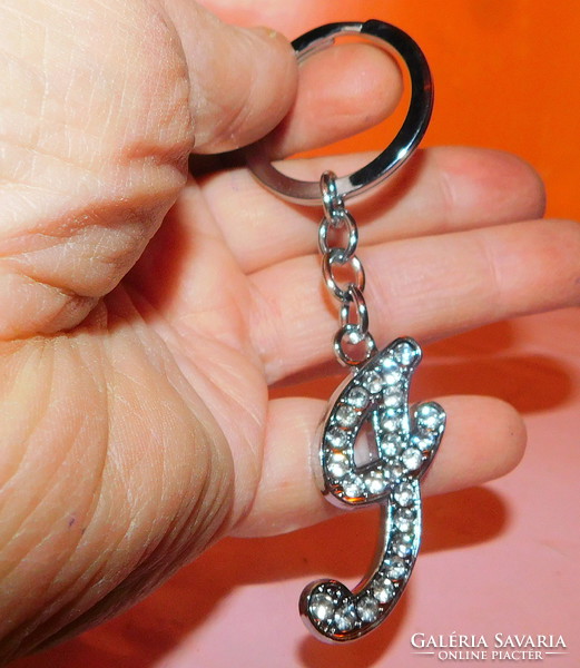 Sparkling crystal stone keychain with letter 
