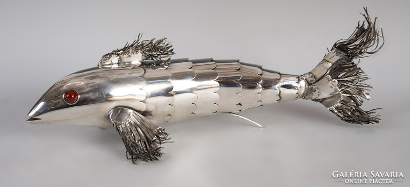 Silver large fish figure