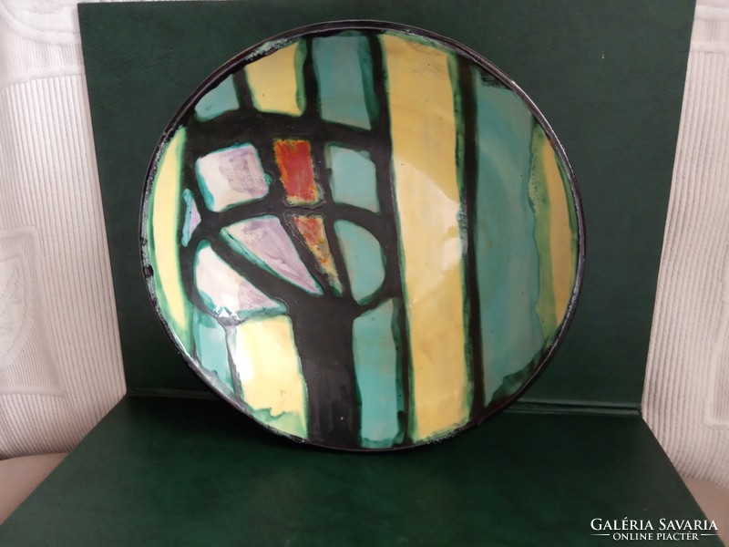 Applied art decorative bowl, glazed ceramic bowl, retro uniquely designed wall bowl decorative tableware
