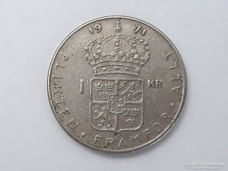 Svédország 1 Korona 1971 érme - Svéd 1 krona 1971 külföldi pénzérme