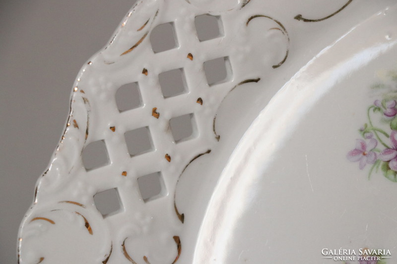 Antik porcelán ibolyás  tál ,kínáló