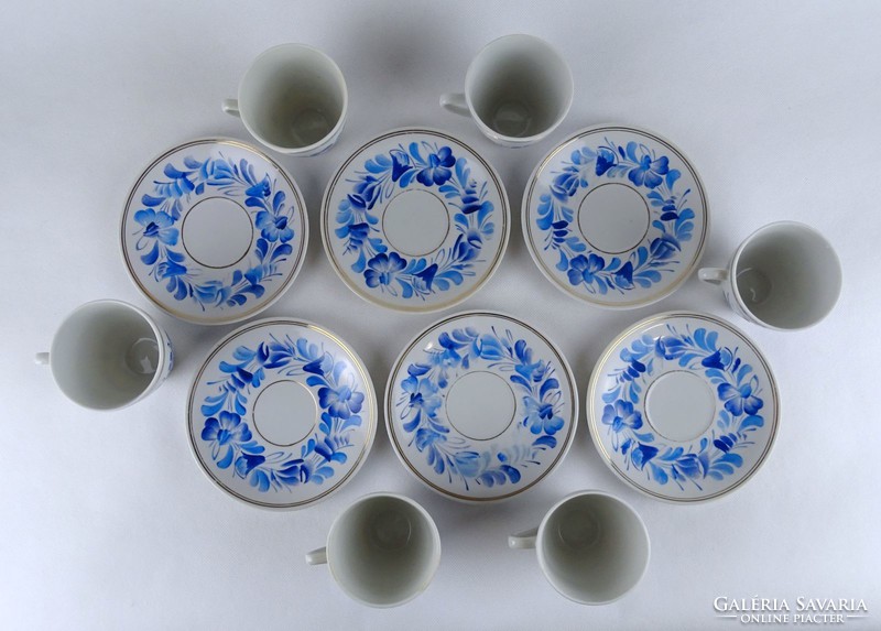 1H749 old six person china porcelain coffee cup set