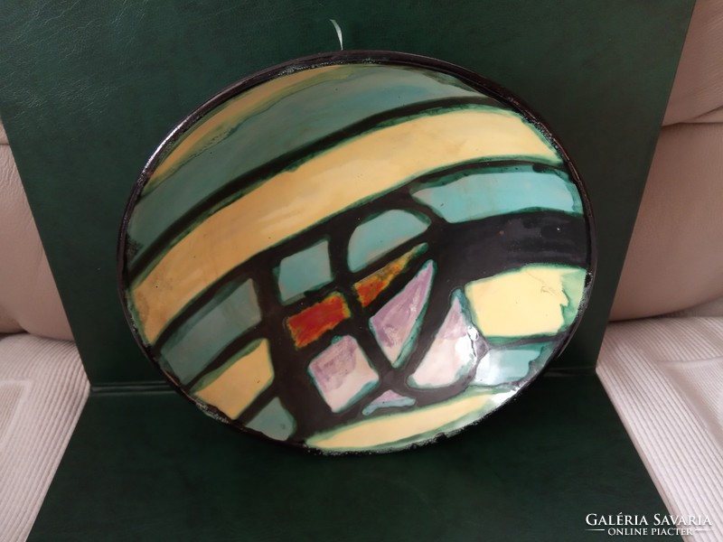 Applied art decorative bowl, glazed ceramic bowl, retro uniquely designed wall bowl decorative tableware