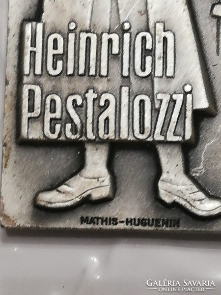 Svájci lövészérem,plakett, kitüző 1976 Heinrich Pestalozzi