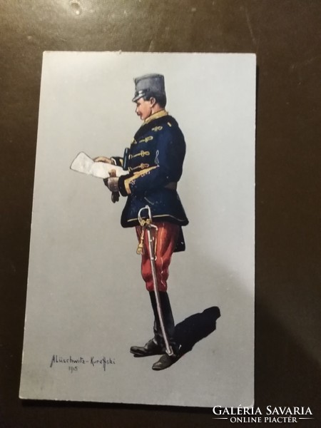 Captain of Hussar. World War k.U.K. Postcard