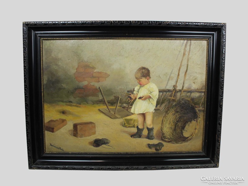 Béla Harmann - a toddler playing