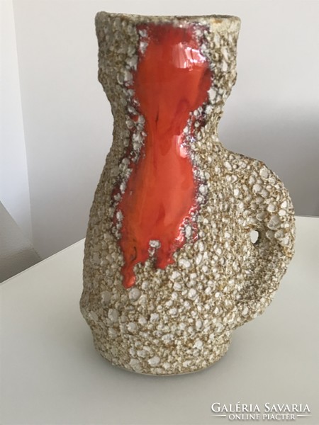 Retro French fat lava ceramic vase from Vallauris, 26 cm high