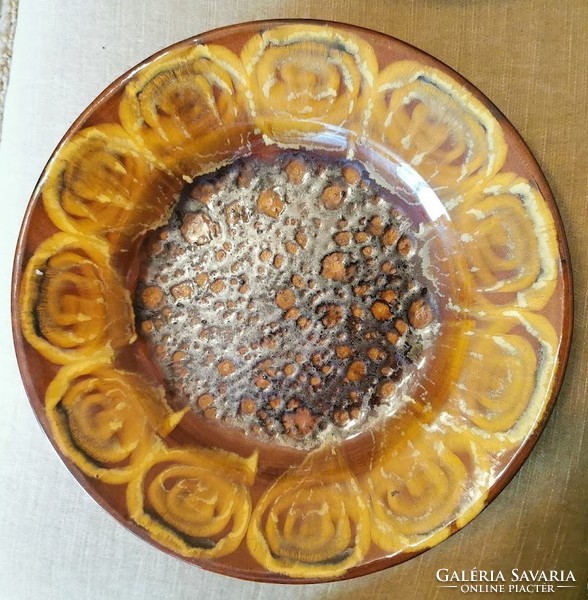 Retro craft bowl, plate, 26 cm, marked hp