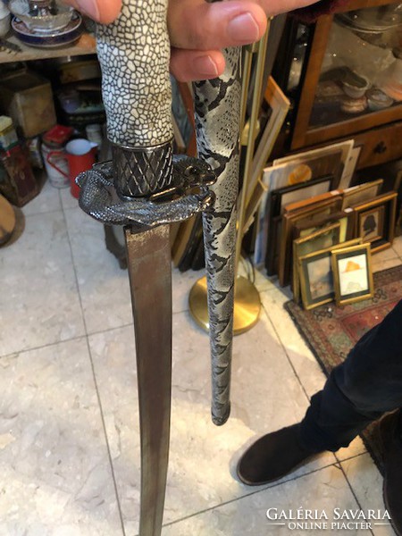 Samurai sword, katana, 105 cm long, cobra head, snakeskin legume
