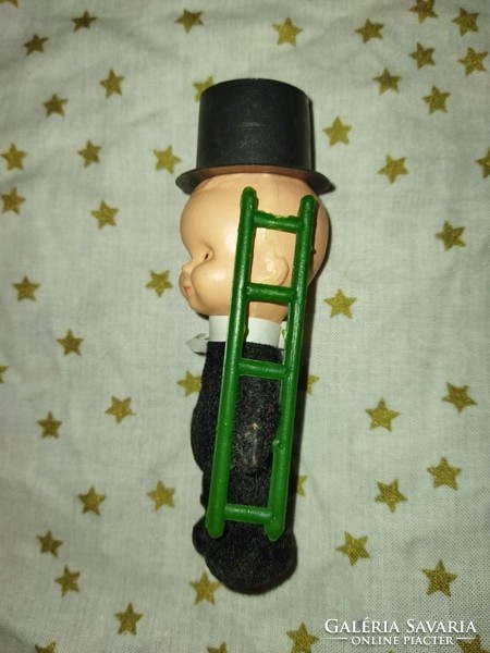 Retro plastic chimney sweep figurine 10cm old toy doll