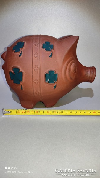 Now half price! Rare Városlód marked large ceramic terracotta lucky pig bush large size