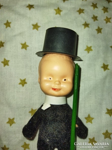 Retro plastic chimney sweep figurine 10cm old toy doll