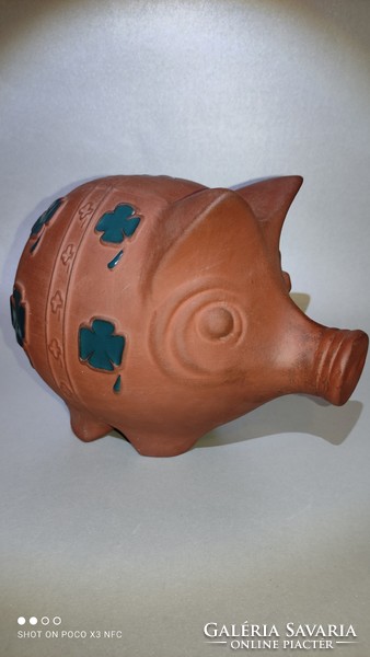 Now half price! Rare Városlód marked large ceramic terracotta lucky pig bush large size