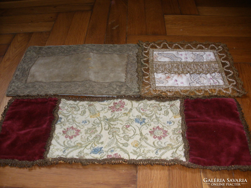 Fine antique silk, silk-velvet-silk-embroidered tablecloths