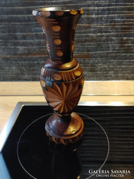 Showy wooden vase