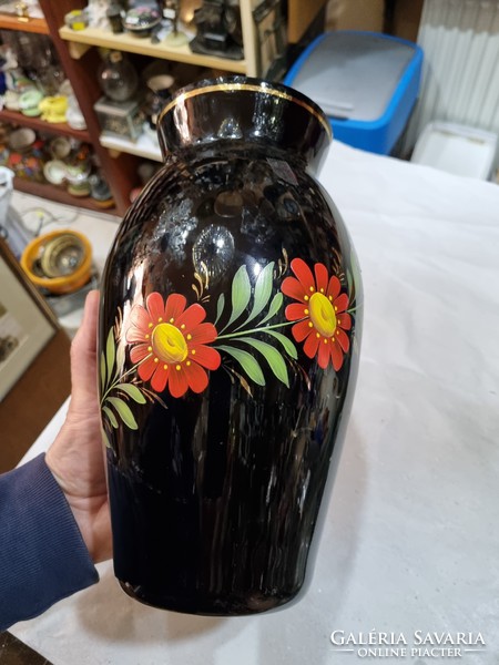 Régi festett üveg váza