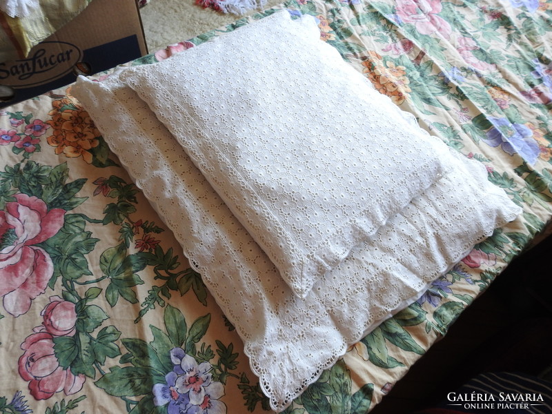 Antique white lace pillow with pair of gohnal in Vienna